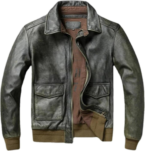 Veste en cuir de haute qualité pour hommes, coupe ajustée, confortable, veste en cuir surdimensionnée, veste respirante pour hommes - Product Image 6