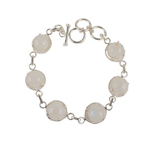 Rainbow Moonstone Tennis Charm Bracelet 925 Sterling <b>Silver</b> Handmade Zircon Luxury Jewelry for <b>Women</b> Anniversary Gift - Product Image 4