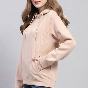 Sweats à capuche pour femmes en coton et polyester légers fabriqués en usine - Product Image 3