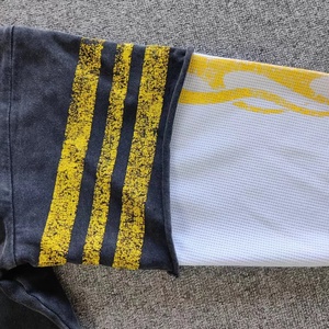 T-shirt personnalisé double couche deux pièces streetwear pour hommes gris délavé à l'acide surdimensionné épaule tombante manches longues tricoté 100% coton - Product Image 3