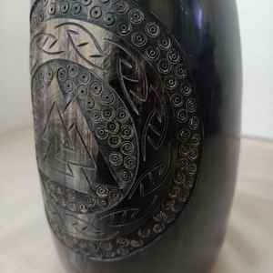 Jarra de cuerno Vikinga de diseño superior, de alta calidad, tallada y grabada, del mayorista indio. - Product Image 2
