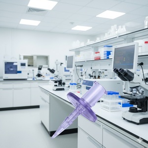 Adaptador de Vial Transparente de Policarbonato Morado para Sistema Óptico Eléctrico, Clase I ISO 13485, para Fábrica Farmacéutica - Product Image 2