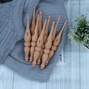 Crochets à crochet jumbo en bois, lot de 7 - [4 mm à 10 mm] et lot de 13 crochets à crochet faits à la main, aiguilles à tricoter - Product Image 4