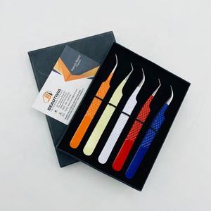 Pinzas de extensión de pestañas de acero inoxidable con revestimiento de Color personalizado de alta calidad profesional probado a mano al por mayor - Product Image 3