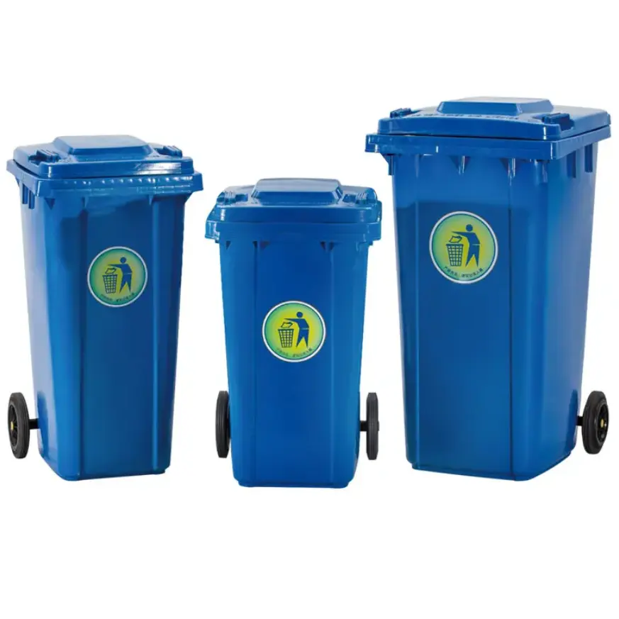 Cestino per rifiuti mobile per il riciclaggio della plastica all'aperto