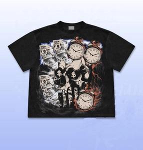 Camiseta gráfica Vintage lavada con ácido de alta calidad para hombres de peso pesado de gran tamaño con patrón de impresión Digital personalizado - Product Image 4