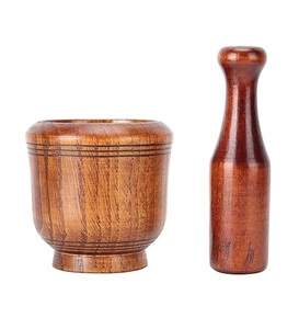 Bằng Gỗ Ayurveda Vữa Và Pestle Đặt Giá Tốt Phong Cách Mộc Mạc Đồ Nhà Bếp Thảo Mộc Gia Vị Máy Xay Masala Mixer Vữa Và Pestle Bộ - Product Image 6