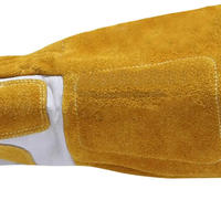 Guantes de trabajo para hombre de cuero de grano de cabra con dorso de tela de algodón entrelazado, transpirables, cómodos para conducir