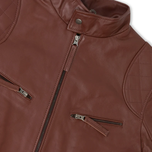 High Street 100% cuero Sherpa genuino Slim Fit Stand Collar chaqueta de invierno con viscos transpirables forro de satén cierre de cremallera - Product Image 2