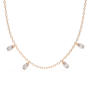 สร้อยคอเทนนิสประดับเพชรสำหรับผู้หญิงขนาด10K 14K 18K สีขาวทองพร้อมลูกแพร์ตัดหรูหราและหรูหราในห้องปฏิบัติการ - Product Image 3