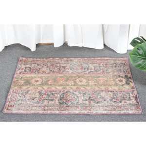 Elégant tapis vintage en laine turque rose et beige de 19x28ft motif patchwork avec support en latex décor à la maison pièce de déclaration - Product Image 3