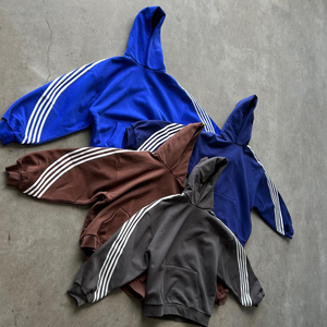 ผู้ผลิตเสื้อผ้าฟลีซย้อมสีแบบวินเทจทรงหลวมขนาดใหญ่พิเศษ ระบายอากาศได้ดี เป็นมิตรกับสิ่งแวดล้อม เหมาะสำหรับทั้งชายและหญิง มีเชือกผูก - Product Image 6