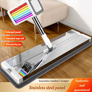 ชุดถังปั่นม็อบหมุนได้ 360 องศา แบบสองระบบ พร้อมด้ามจับยืดหดได้ ผ้าม็อบแบบใช้ซ้ำได้ 6 ชิ้น สำหรับทำความสะอาดแบบแห้งและเปียก พร้อมที่บิดม็อบในตัว - Product Image 5