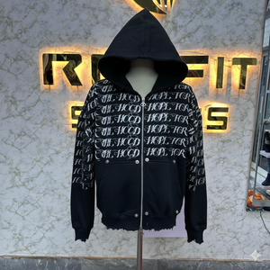 Top Qualité Logo Privé Le Plus Demandé Fermeture Éclair À Capuche Puff Imprimé Fabriqué En Usine Pas Cher Prix Hoodies Hommes Hommes Hoodies - Product Image 4