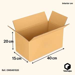 Caja de Cartón Marrón Económica y Funcional con Solapas de 40x15x20 cm para Envíos y Almacenamiento Sin Asas Hecha con Cartón Resistente - Product Image 2