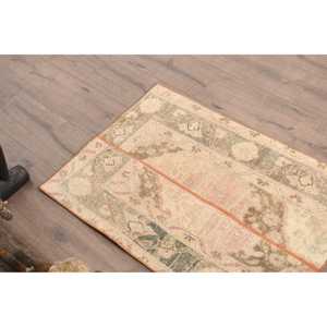 Turkish Vintage Small Rug 2.1x3 ft, <b>Brown</b> <b>Wool</b> Rug - Product Image 5