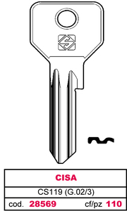 Chiave Asc Cs119 (g.Vac 3) Cisa - Product Image 1