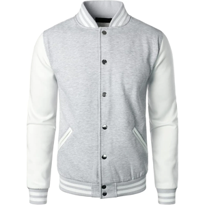 Blouson bombardier Letternan vintage décontracté Hip Hop avec logo personnalisé blouson universitaire à manches en cuir veste varsiti - Product Image 1