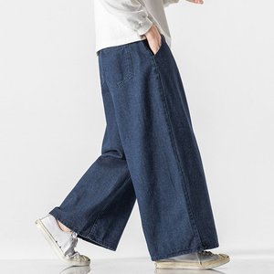 กางเกงยีนส์ปักลายแฟชั่นใหม่สำหรับผู้ชายกางเกงเอวสูงปานกลางทรงตรงขาตรงผ้าคอตตอนผ้ายืดสำหรับผู้ชายไซส์ใหญ่42 - Product Image 2