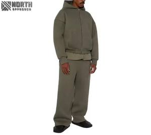 Survêtement à capuche pour homme d'hiver en gros, vente à chaud, design personnalisé, 100% coton, survêtement respirant, jogging, 2 pièces pour homme - Product Image 2