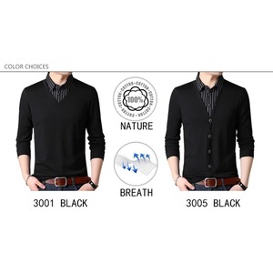 เสื้อยืดแขนยาวลายทางสำหรับผู้ชายเสื้อยืดโอเวอร์ไซส์ลายเย็บปะแฟชั่นใหม่สำหรับผู้ชาย - Product Image 3