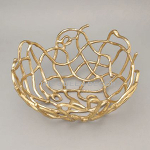 ชามอลูมิเนียมโลหะสำหรับตกแต่งบ้านพร้อมชามทองและดีไซน์ทันสมัย - Product Image 1