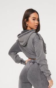 <b>crop</b> hoodie for women hooded pullover <b>top</b> with long sleeves casual sweatshirt perfect for daily wear wholesale - Product Image 5