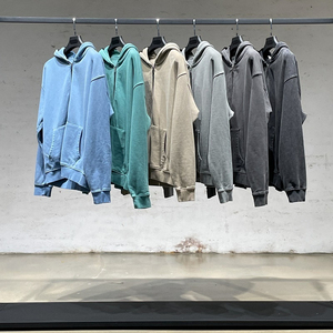 Sweat à capuche oversize en polaire et coton vintage délavé, personnalisé et éco-responsable, avec double fermeture éclair, pour homme, style décontracté, effet délavé à l'acide - Product Image 6