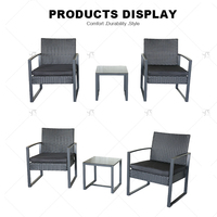 Ensemble de table et chaises de bistrot en rotin d'extérieur 3 pièces pour balcon, terrasse, restaurant, fabricant