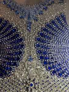 Meilleur prix vêtements de luxe faits à la main 100% polyester tissu perlé de haute qualité Zircon tissé maille motif robe exportation directe - Product Image 2