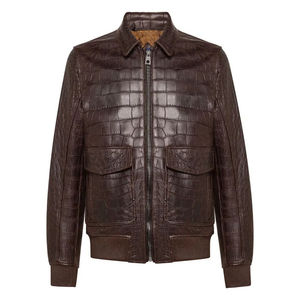 Chaqueta de Cuero para Hombre de Invierno, Personalizada, con Cuello Alto, Logotipo Frontal, Tela de Lona, Antibacteriana, Transpirable, Ecológica, Resistente al Viento - Product Image 1