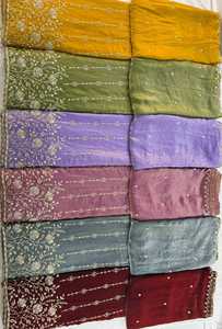 ผ้าไหม Fendy สำหรับผู้หญิงผ้าสิ่งทอวัตถุดิบสิ่งทอด้วยลูกปัดสีทองสำหรับงานทำเสื้อผ้า - Product Image 3