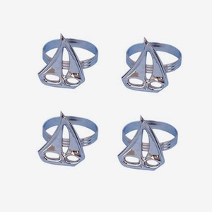 Anneau de serviette en vrac bon marché, anneaux de serviette faits à la main, anneau de serviette en forme de bateau, accessoires en cuivre Antique argent or - Product Image 4