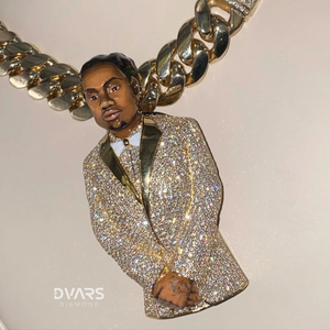 Colgante Personalizado 3D de Rapero para Hombre, Completamente Engastado con Diamantes Cultivados en Laboratorio, Chapado en Oro, Plata 925, Estilo Clásico - Product Image 3