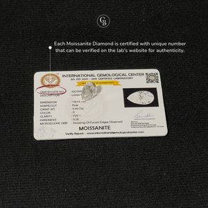 Moissanite certifiée créée en laboratoire D VVS1, taille excellente, taille poire, pierre non montée - Product Image 3