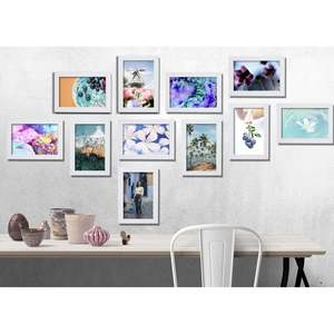 Juego de 12 Marcos de Fotos de Madera de Pino Blanco de 13 x 18 cm (A1), Marco Abatible (A3) 8x10 (A5) 5x7 (A4) 4x6 (A2) para Exhibición de Fotos - Product Image 3