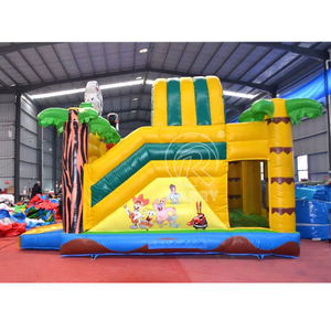 Commercial Jungle <b>Inflatable</b> Bounce <b>House</b> Castle Combo Outdoor Safari Animal Theme <b>Inflatable</b> Playground Equipment 5x5m - Product Image 4