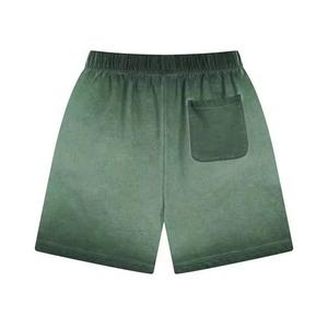 Shorts en coton délavé à l'acide pour hommes, coupe ample, effet délavé et décoloré, vente en gros - Product Image 6