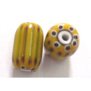 Perles en verre Millefiori Chevron, matériau d'accessoires en vrac pour la fabrication de bijoux, verre lampwork cristallin, taille personnalisée, ovale irrégulier - Product Image 1