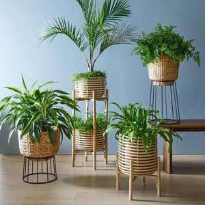 Wholesales Hand Woven <b>Rattan</b> <b>Planter</b> Flower Pot Baskets Home Decoration Wicker Baskets Plant Pots for Indoor Plants Table Decor - Product Image 3