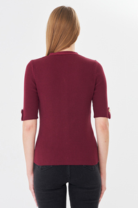 Cárdigan Elegante de Manga Corta para Mujer, Cómodo, Transpirable, de Punto Acanalado, Corte Ajustado, con Botones, Top de Punto para Verano, Estilo Moderno para Damas - Product Image 5