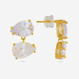 Boucles d'oreilles pendantes tendance pour femmes en alliage de zinc, forme goutte d'eau, diamants taillés en poire, pour occasions de fête, produit 192808 - Product Image 4
