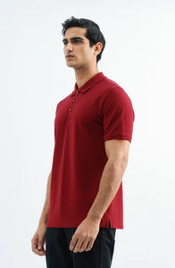 เสื้อโปโลผ้าคอตตอนสำหรับผู้ชายเสื้อโปโลทรงเข้ารูปสำหรับเล่นกอล์ฟเสื้อโปโลคอ100% - Product Image 3