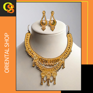 ชุดต่างหูสร้อยคอสุดพิเศษพร้อมสร้อยคอชุบทอง22K ชุดเครื่องประดับสำหรับผู้หญิงชุดสร้อยคอต่างหู - Product Image 2