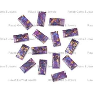 Super calidad 10x20mm cabujón rectangular suelto Natural púrpura Mohave cobre turquesa piedra preciosa precio de fábrica para la fabricación de joyas - Product Image 1
