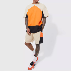 Conjunto Deportivo MESS SPORTS Verano 2024 para Hombre, 2 Piezas, Bloques de Color, Poliéster/Algodón, Transpirable y de Secado Rápido, Personalizable, Corte Holgado - Product Image 1