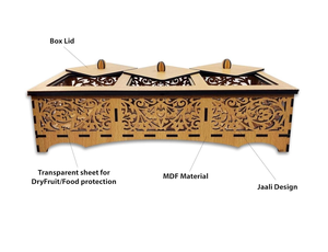 Caja de madera para dulces de frutos secos, bandeja de madera, caja de servicio para mesa, contenedor de almacenamiento decorativo, caja multiusos 3 con tapa - Product Image 3