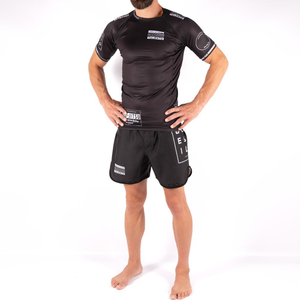 Mens Fitness Compression Shirt Custom Short Sleeve Digital Printing Top Washed Canvas Quick Drying Stretch <b>Tights</b> Workwear Style - Product Image 5