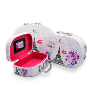 Trousse de Toilette Portable 3 Pièces avec Miroir, Grande Capacité, Étui Cosmétique Personnalisable avec Logo pour Rangement de Maquillage - Product Image 2
