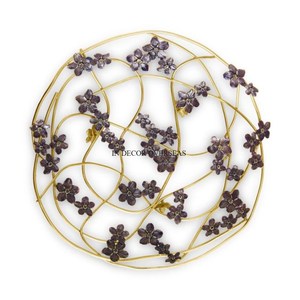 Le plus demandé en métal plaqué or fil de laiton accrocheur finition antique fleurs décor bol concepteur résistant à la chaleur - Product Image 1